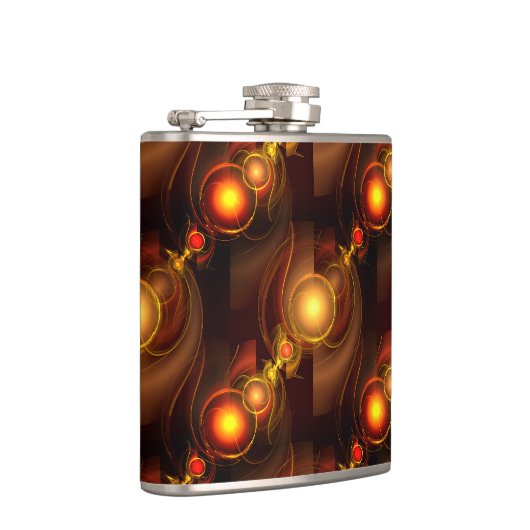 Gold Modern Boho Elegant Abstract Art Pattern #501 フラスク (右)