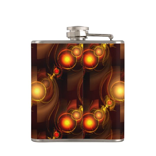 Gold Modern Boho Elegant Abstract Art Pattern #501 フラスク (裏面)