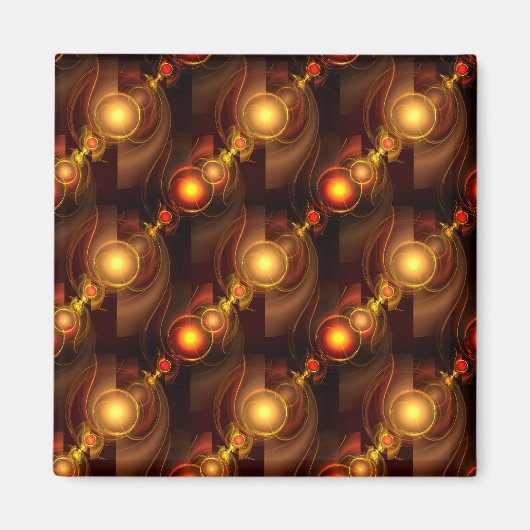 Gold Modern Boho Elegant Abstract Art Pattern #501 マグネット (正面)