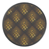 Gold Modern Boho Elegant Abstract Art Pattern #502 アイスホッケーパック (正面)