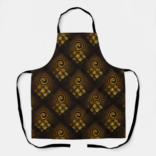 Gold Modern Boho Elegant Abstract Art Pattern #502 エプロン (正面)
