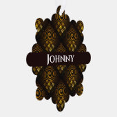 Gold Modern Boho Elegant Abstract Art Pattern #502 オーナメントカード (右)