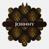 Gold Modern Boho Elegant Abstract Art Pattern #502 オーナメントカード (裏面)