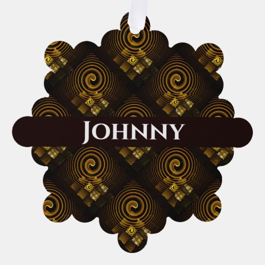 Gold Modern Boho Elegant Abstract Art Pattern #502 オーナメントカード (正面)