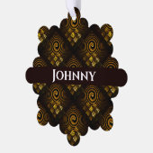 Gold Modern Boho Elegant Abstract Art Pattern #502 オーナメントカード (左)