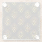 Gold Modern Boho Elegant Abstract Art Pattern #502 ガラスコースター (裏面)