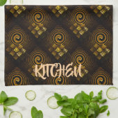 Gold Modern Boho Elegant Abstract Art Pattern #502 キッチンタオル (折り畳み)