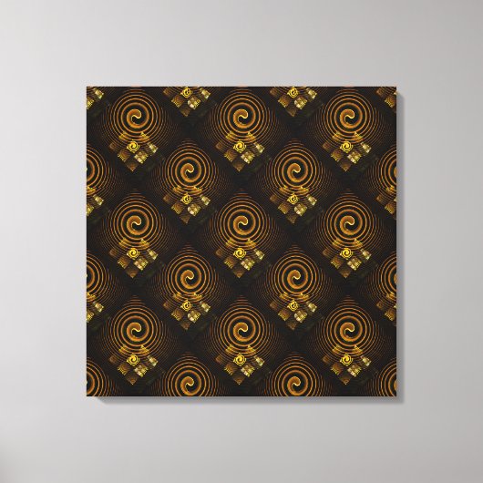 Gold Modern Boho Elegant Abstract Art Pattern #502 キャンバスプリント (正面)
