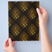 Gold Modern Boho Elegant Abstract Art Pattern #502 チラシ (手)