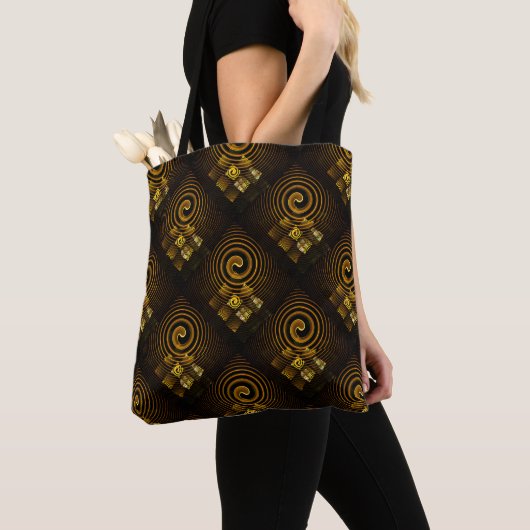 Gold Modern Boho Elegant Abstract Art Pattern #502 トートバッグ (クローズアップ)