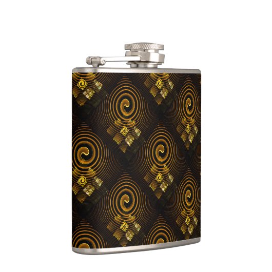 Gold Modern Boho Elegant Abstract Art Pattern #502 フラスク (右)