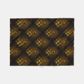Gold Modern Boho Elegant Abstract Art Pattern #502 フリースブランケット (正面(横))