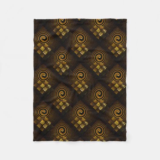 Gold Modern Boho Elegant Abstract Art Pattern #502 フリースブランケット (正面)