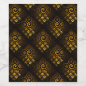 Gold Modern Boho Elegant Abstract Art Pattern #502 ワインラベル (シングルラベル)
