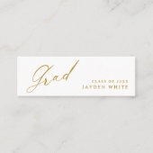 Gold Modern Calligraphy Simple Grad Name Card コーリングカード (正面)