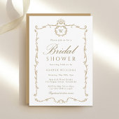 Gold Modern Classic Frame Bridal Shower  招待状