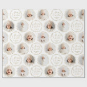 Gold Modern Script Merry Christmas Family 6 photo ラッピングペーパー (フラット)