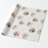 Gold Modern Script Merry Christmas Family 6 photo ラッピングペーパー (アンロールド)