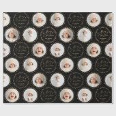 Gold Modern Script Merry Christmas Family 6 photo ラッピングペーパー (フラット)