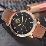 Gold Monogram couple 腕時計<br><div class="desc">Personalized watch with the names of the bride and groom or the couple in love. This watch can be customized by changing the text with the name of the loved one or the wedding date. It can be an ideal gift for newlyweds or for silver or golden wedding anniversaries. Monogram...</div>