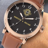 Gold Monogram couple names gift 腕時計