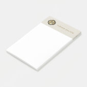 Gold Monogram Creamy White Leather Look Elegant ポストイット (アングル)