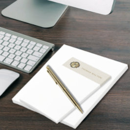 Gold Monogram Creamy White Leather Look Elegant ポストイット