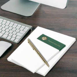 Gold Monogram Emerald Green Leather Look Elegant ポストイット