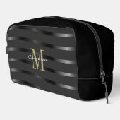 Gold Monogram Initial and Name On Black Gift ドップキット (右コーナー)