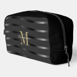 Gold Monogram Initial and Name On Black Gift ドップキット