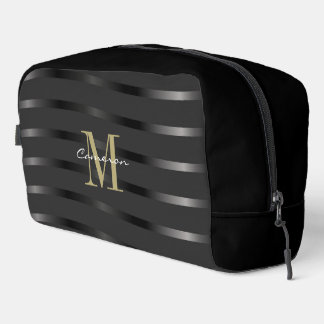 Gold Monogram Initial and Name On Black Gift ドップキット
