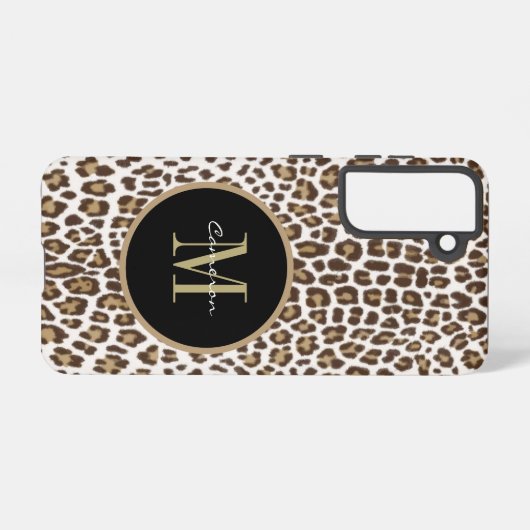 Gold Monogram Initial and Name On Black Gift Samsung Galaxyケース (裏面横)