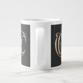 Gold Monogram Initial Mug - Personalized Gift ジャンボコーヒーマグカップ (裏面)