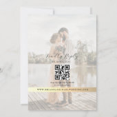 Gold Monogram Photo QR Code Wedding 招待状 (裏面)
