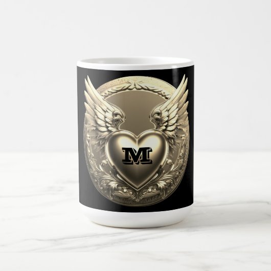 Gold Monogram Template  コーヒーマグカップ (中央)