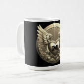 Gold Monogram Template  コーヒーマグカップ (正面左)