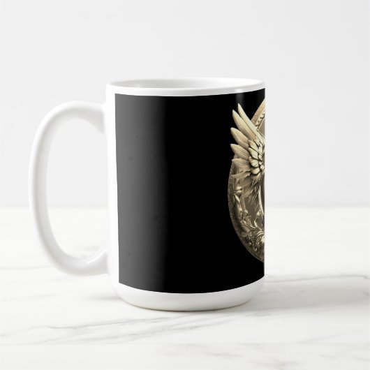 Gold Monogram Template  コーヒーマグカップ (左)