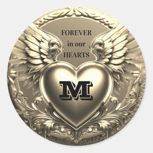 Gold Monogram Template  ラウンドシール (正面)