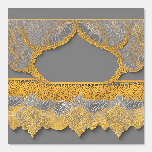 Gold Moroccan Arch Pattern – Luxe Gray AI art  壁紙 (正面)
