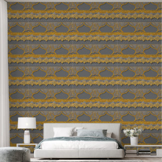 Gold Moroccan Arch Pattern – Luxe Gray AI art  壁紙
