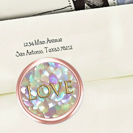 Gold Mother of Pearl Envelope Seal Love ラウンドシール