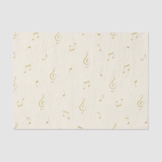 Gold Music Notes Birthday 薄葉紙 (正面)