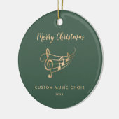 Gold Music Notes Choir Ensemble Elegant Christmas セラミックオーナメント (左)