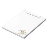 Gold Music Treble Clef Personalized ノートパッド (回転)