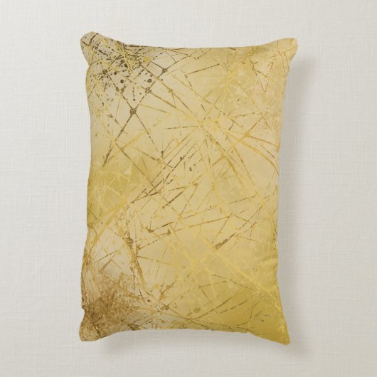 Gold Mustard Yellow Pattern, Modern, Luxury アクセントクッション (裏面(縦))