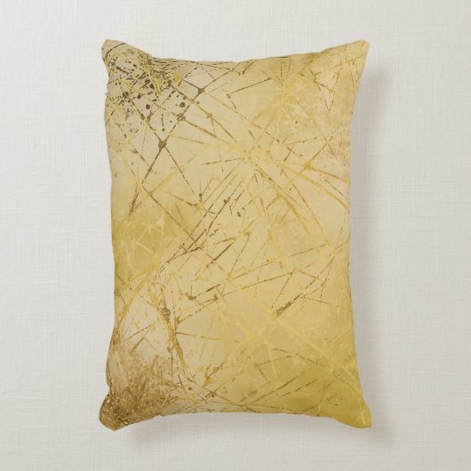 Gold Mustard Yellow Pattern, Modern, Luxury アクセントクッション (正面(垂直))