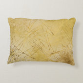Gold Mustard Yellow Pattern, Modern, Luxury アクセントクッション (裏面)