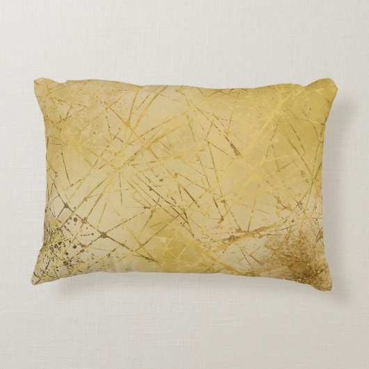 Gold Mustard Yellow Pattern, Modern, Luxury アクセントクッション (裏面)
