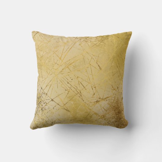 Gold Mustard Yellow Pattern, Modern, Luxury クッション (裏面)