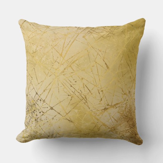 Gold Mustard Yellow Pattern, Modern, Luxury クッション (正面)